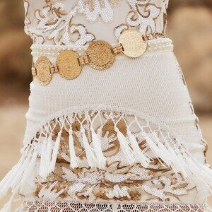 12th Tribe Mercury Gold Metal Belt Size O/SO/S